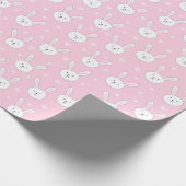 Kinder Adorable Bunny Rabbit Osterpink Herz Geschenkpapier (Ecke)