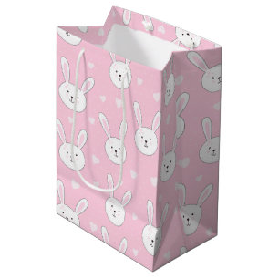 Kinder Adorable Bunny Rabbit Osterpink Herz Mittlere Geschenktüte