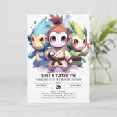 Kinder Affe Geburtstag Einladung (Stehend Vorderseite)