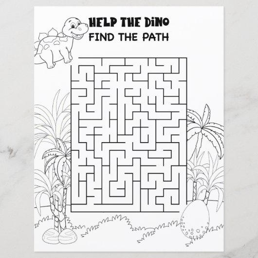 Kinder Aktivität Stegosaurus Dinosaurier Maze Fun  (Vorderseite)