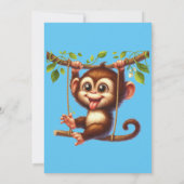 Kinder Alberner Affe Dschungel Thema Geburtstagspa Einladung (Rückseite)