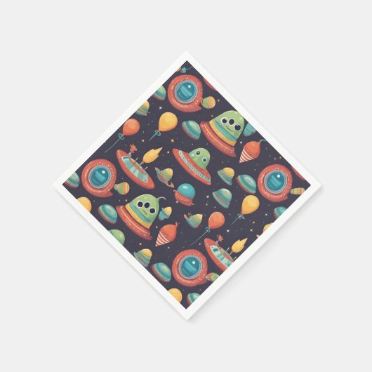 Kinder Alien Geburtstagsparty Servietten (Ecke)