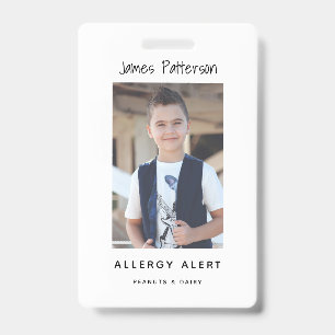 Kinder-Allergie-Warnschild ICOE mit individuellem Ausweis
