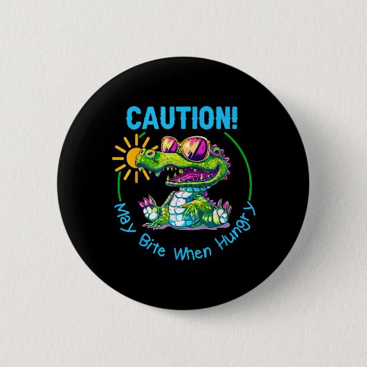 Kinder Alligator Krokodil Florida Urlaub Sommer Button (Vorderseite)