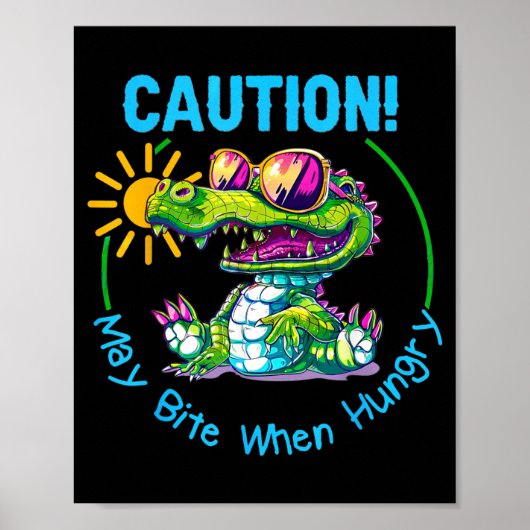 Kinder Alligator Krokodil Florida Urlaub Sommer Poster (Vorne)