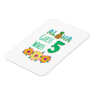Kinder Aloha Tropical Luau 6 Jahre alt Geburtstag Magnet