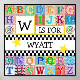 Kinder Alphabet Art. 11x11 Personalisiert Poster