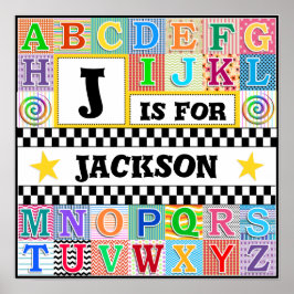 Kinder Alphabet Art. 16x16 Personalisiert Poster