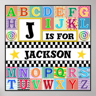 Kinder Alphabet Art. 16x16 Personalisiert Poster