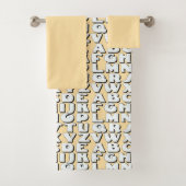 Kinder Alphabet Beige Badhandtuch Set (Insitu)