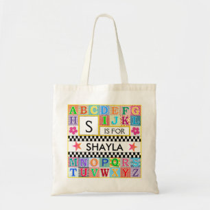 Kinder Alphabet Kunstschule Rosa Star Tragetasche