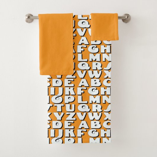 Kinder Alphabet Orange Badhandtuch Set (Insitu)