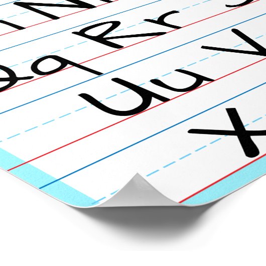 Kinder Alphabet Writing Practice Zuhause School Poster (Ecke)