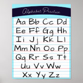 Kinder Alphabet Writing Practice Zuhause School Poster (Vorne)
