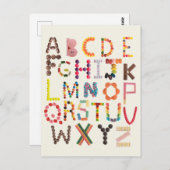 Kinder Alphabet zurück zur Schule Candy Halloween  Postkarte (Vorne/Hinten)