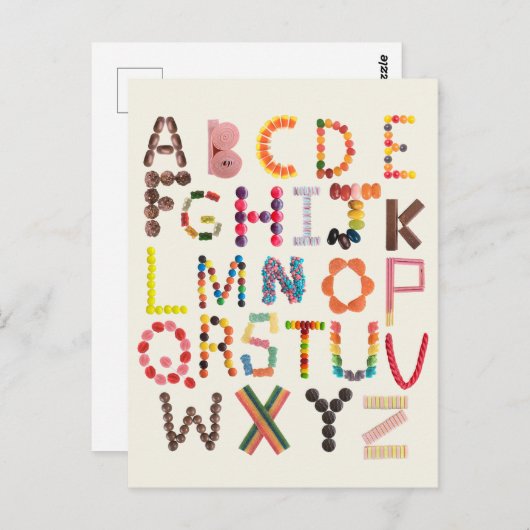 Kinder Alphabet zurück zur Schule Candy Halloween  Postkarte (Vorne/Hinten)