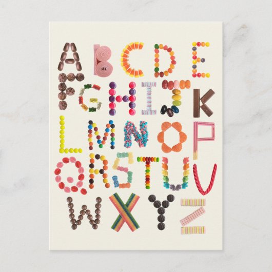 Kinder Alphabet zurück zur Schule Candy Halloween  Postkarte (Vorderseite)