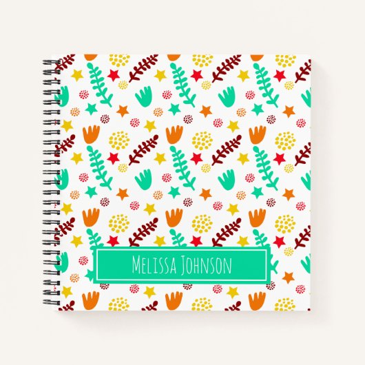Kinder als tropisches botanisches Muster Notizblock (Vorderseite)