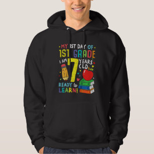 Kinder am ersten Tag der 1. Klasse ich bin 7 und b Hoodie
