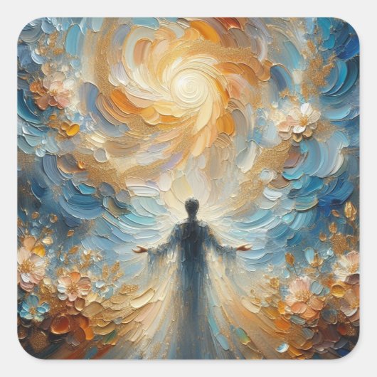 Kinder am höchsten Gott - Jesus Series Art Collect Quadratischer Aufkleber (Vorderseite)