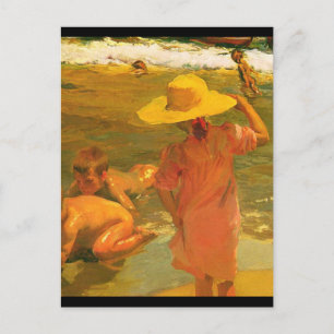Kinder am Meer - Joaquín Sorolla Postkarte