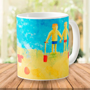 Kinder am Meer Moderne Zeitgenössische Kunst Kaffeetasse
