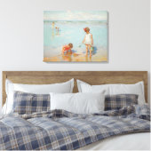 Kinder am Meer (Sommerstrand) Leinwanddruck (Insitu (Schlafzimmer))