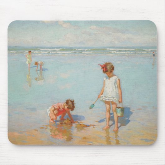 Kinder am Meer (Sommerstrand) Mousepad (Vorne)