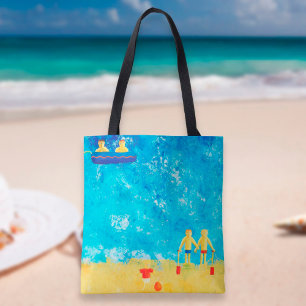 Kinder am modernen Strand Tasche