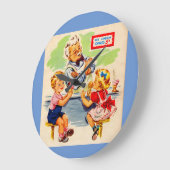 Kinder am Seidenbrunnen Große Wanduhr (Winkel)