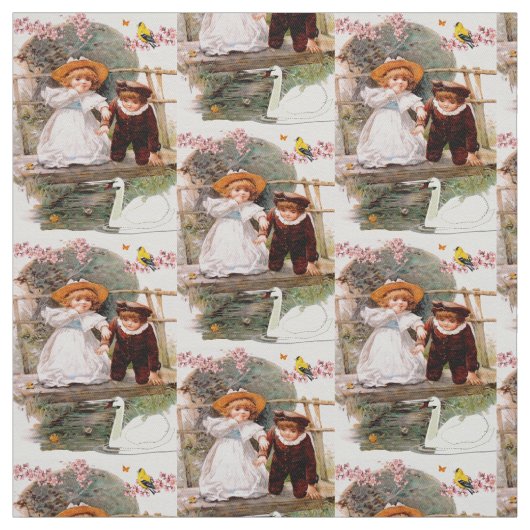 Kinder am Spiel Stoff (Muster)