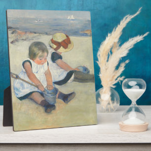 Kinder am Strand, 1884 Fotoplatte