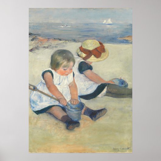 Kinder am Strand, 1884 Poster (Vorne)