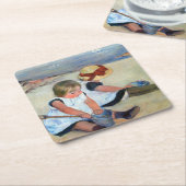 Kinder am Strand, Cassatt Rechteckiger Pappuntersetzer (angewinkelt)