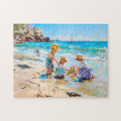 Kinder am Strand - Impressionistische Kunst Puzzle (Horizontal)