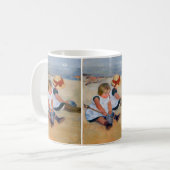Kinder am Strand Kaffeetasse (Vorderseite Links)
