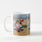 Kinder am Strand Kaffeetasse (Links)