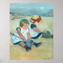 Kinder am Strand - Mary Cassatt Fine Art Poster