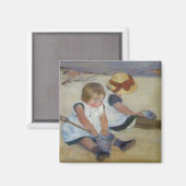 Kinder am Strand, Mary Cassatt Magnet (Vorderseite/Rückseite)