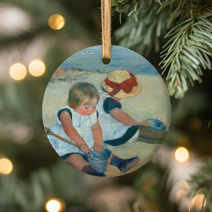 Kinder am Strand   Mary Cassatt Postcard Keramik Ornament