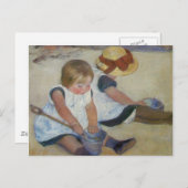 Kinder am Strand, Mary Cassatt Postkarte (Vorne/Hinten)