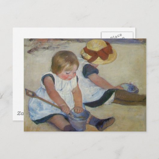 Kinder am Strand, Mary Cassatt Postkarte (Vorne/Hinten)