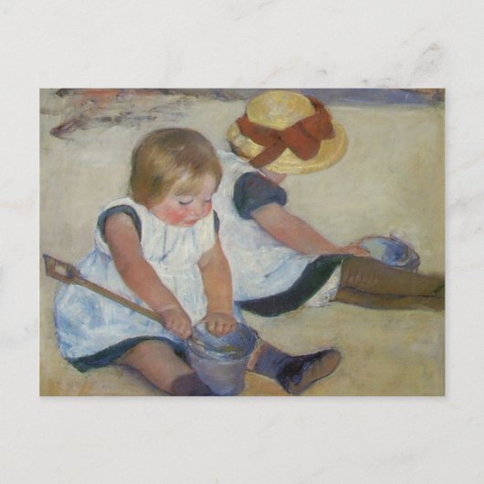 Kinder am Strand, Mary Cassatt Postkarte (Vorderseite)