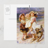 Kinder am Strand Postkarte (Vorne/Hinten)