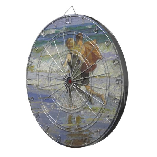 Kinder am Strand (von Edward Henry Potthast) Dartscheibe (Vorderseite rechts)
