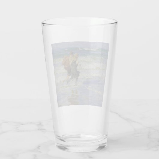 Kinder am Strand (von Edward Henry Potthast) Glas (Rückseite)