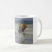 Kinder am Strand (von Edward Henry Potthast) Kaffeetasse (VorderseiteRechts)