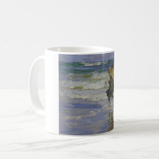 Kinder am Strand (von Edward Henry Potthast) Kaffeetasse (Vorderseite Links)