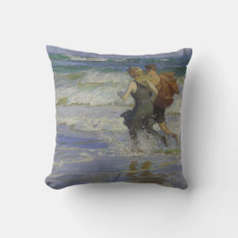 Kinder am Strand (von Edward Henry Potthast) Kissen