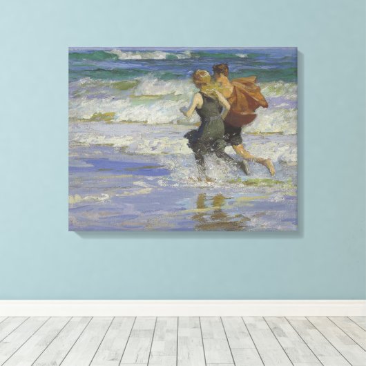 Kinder am Strand (von Edward Henry Potthast) Leinwanddruck (Insitu (Holzboden))